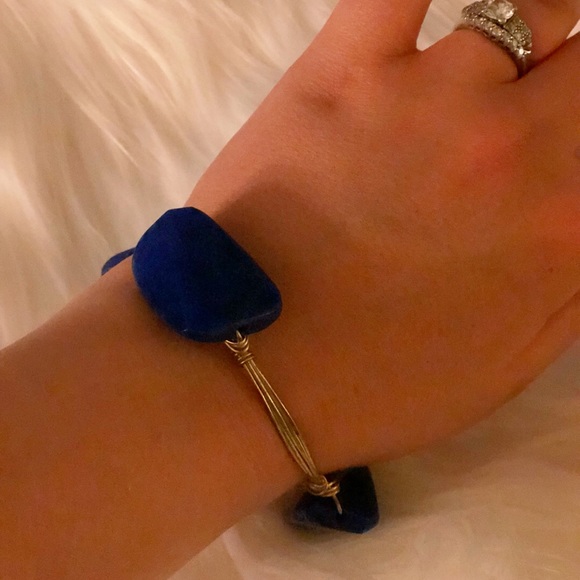 Bourbon and Bowties Blue Stone Bangle - Picture 2 of 5